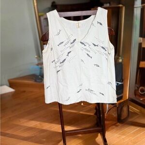 Smoking Lily Narwhal Print Sleeveless Top